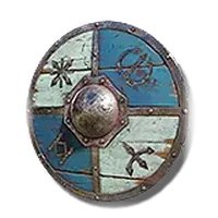 Sacred Blue-White Wooden Shield