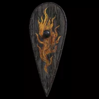 Blood Flame Crest Wooden Shield