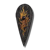 Blood Flame Crest Wooden Shield