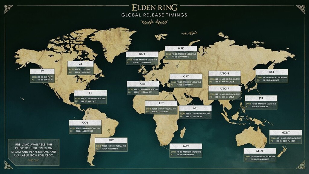Elden Ring Launch Times